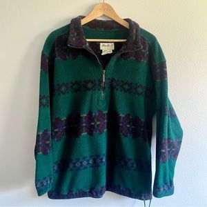 Vintage Eddie Bauer Polartec Aztec Print Fleece Pullover